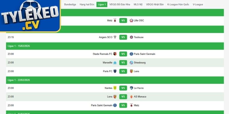 Ligue 1 rõ ràng, chính xác